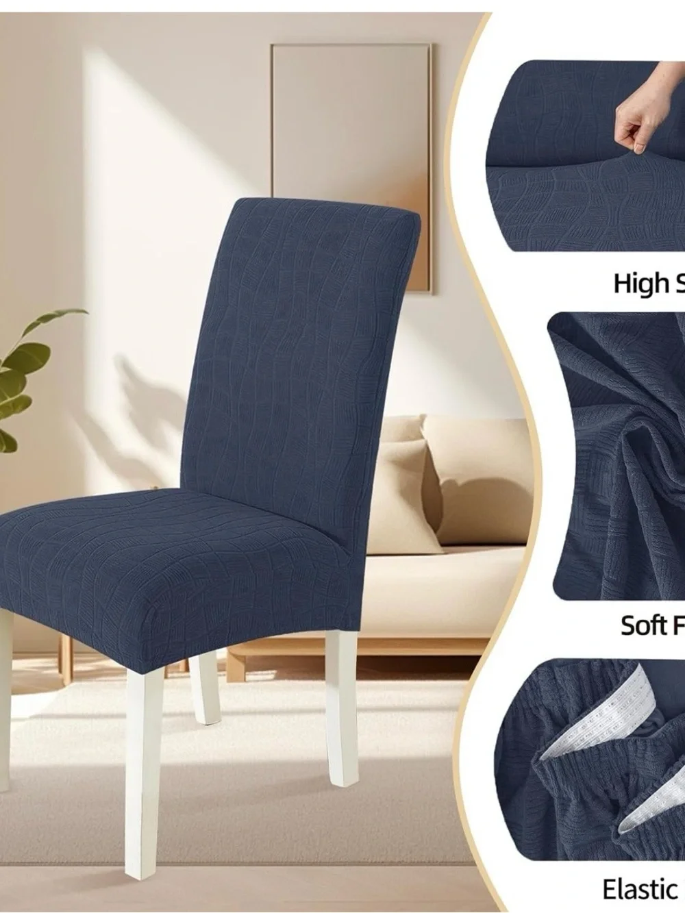 Stretch Dining Chair Slipcovers - Navy (Set of 2)